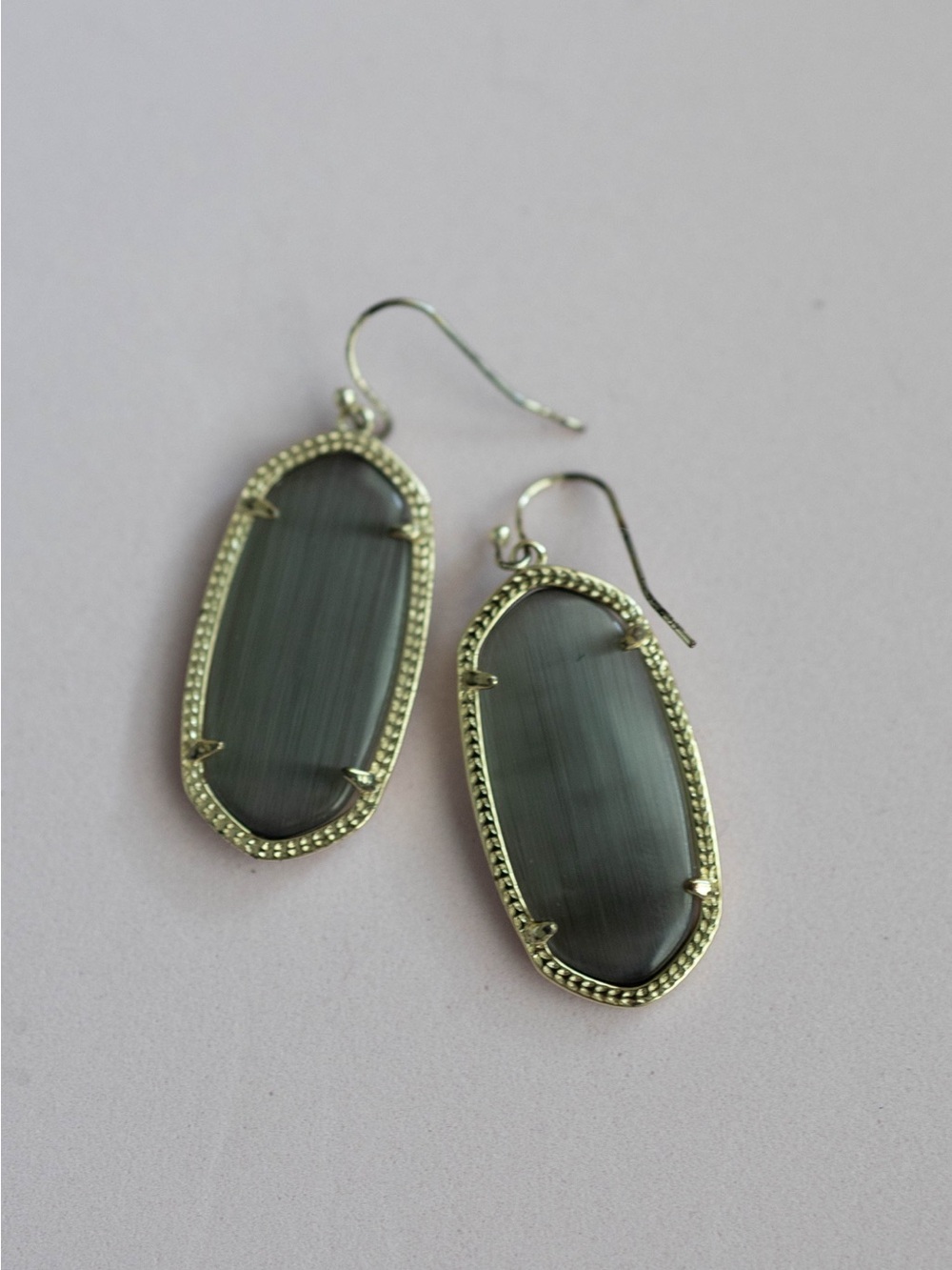 Kendra Scott Gray and Gold Elle Drop Earrings